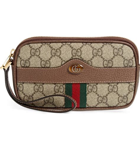 gucci ophidia gg supreme canvas wristlet|gg supreme ophidia.